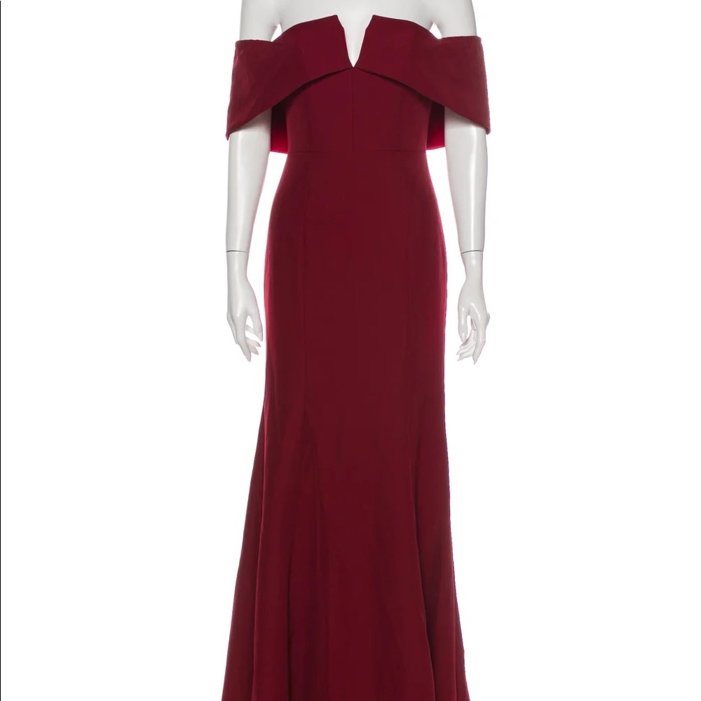 Burgundy Off the Shoulder Gown